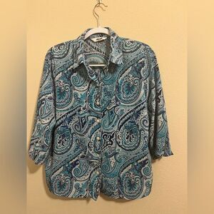 Alia Blue Paisley Women’s Casual Shirt
